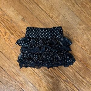 Elegant Black Polka Dot Skirt